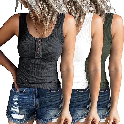 Women Tank Tops, Summer Casual Sleeveless Top, Cami Top -Pack of 3 Women Tank Tops, Summer Casual Sleeveless Top, Cami Top -Pack of 3